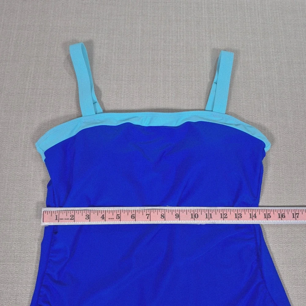 Tempt ME Tankini Swimsuit with Skirt Blue Tummy Control Two Piece Large NWOT